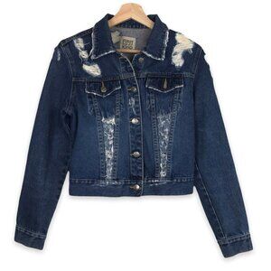 Furst of a Kind Vintage Distressed Trucker Style Denim Jacket - Size Small